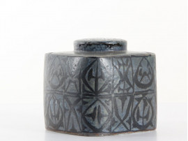 Aluminia Blue Baca Covered Jar