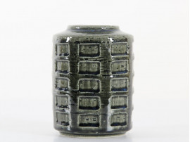 Palshus Blue & Green Vase w/Incised Rectangles