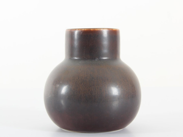 Rorstrand Small CEA Brown Haresfur Glaze Vase