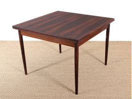 Table de repas scandinave carré en palissandre de Rio, 4/6 pers