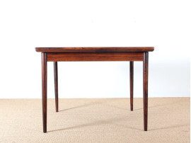 Table de repas scandinave carré en palissandre de Rio, 4/6 pers