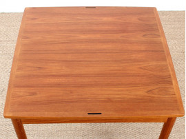 Danish teak game table with reversible top