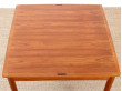 Danish teak game table with reversible top