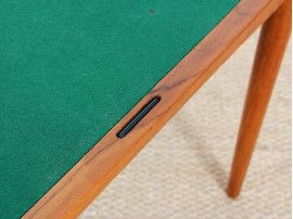 Danish teak game table with reversible top