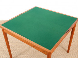 Danish teak game table with reversible top