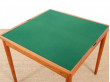 Danish teak game table with reversible top