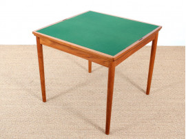 Danish teak game table with reversible top