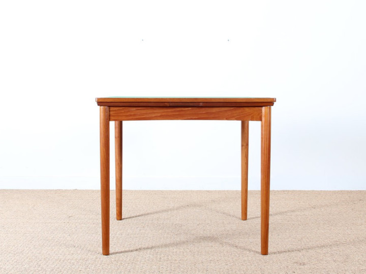 Danish teak game table with reversible top