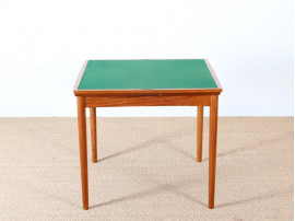 Danish teak game table with reversible top