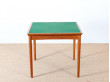 Danish teak game table with reversible top