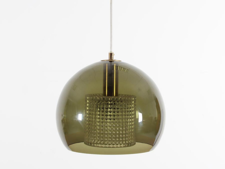 Celling lamp in green glass by Karl Fagerlund for Orrefors