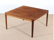 Danish modern square coffee table in Rio rosewood