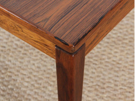 Danish modern square coffee table in Rio rosewood