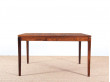 Danish modern square coffee table in Rio rosewood