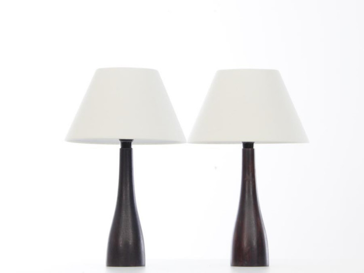 Pair of indian rosewood table lamps