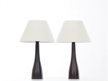 Pair of indian rosewood table lamps