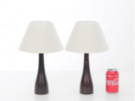 Pair of indian rosewood table lamps