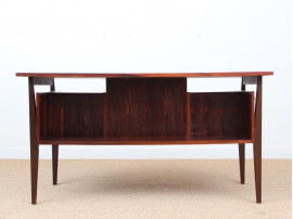 Grand bureau scandinave en palissandre de Rio