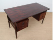 Grand bureau scandinave en palissandre de Rio