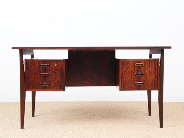 Danish modern  freestanding desk in Rio rosewood