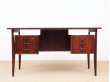 Danish modern  freestanding desk in Rio rosewood