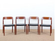 Suite de 4 chaises scandinaves en teck modèle 75