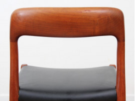 4 danish modern chairs in teak model 75 by Niels O Møller