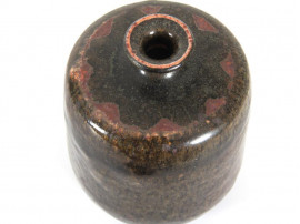 Unique stoneware vase brown glaze. Rolf Palm, own studio, Mölle, Höganäs, 1971. 