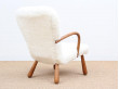 Danish modern Clam chair with hight back