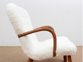 Danish modern Clam chair with hight back