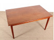 Danish mid modern dining table in teak with extensibles leaves