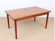 Danish mid modern dining table in teak with extensibles leaves