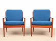 Danish modern pair of lounge chairs in teak model PJ56