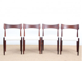 4 Danish mid-century dining chairs in Rio rosewood by Bernhard Pedersen & Søn