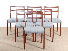 6 Danish mid-century dining chairs in teak by Bernhard Pedersen & Søn