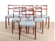 Suite de 6 chaises scandinaves en teck