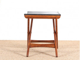 Tabouret pliant en chêne et cuir