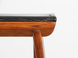 Tabouret pliant en chêne et cuir