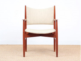 Danish mid-century pair of armrest in teck. New upholstery on demand.