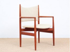 Danish mid-century pair of armrest in teck. New upholstery on demand.