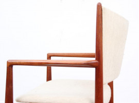 Danish mid-century pair of armrest in teck. New upholstery on demand.