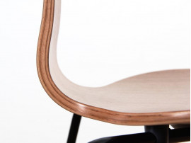 Set of 4 Munkegaard chairs in walnut by Arne Jacobsen, new releases. 