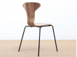 Set of 4 Munkegaard chairs in walnut by Arne Jacobsen, new releases. 