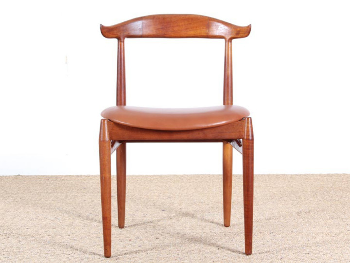 Danish mid-century modern cow horn chair by Knud Faerch