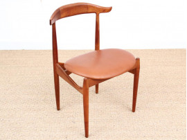 Danish mid-century modern cow horn chair by Knud Faerch