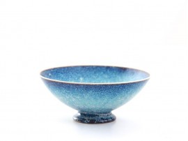 Coupe en céramique  scandinave émaillée bleue.