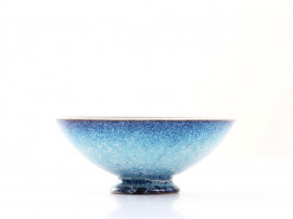 Coupe en céramique  scandinave émaillée bleue.