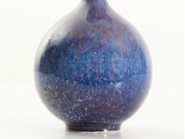 Vase en céramique   scandinave émaillée bleue