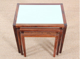 Danish mid-century modern nesting tables in Rio rosewood