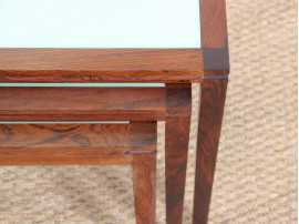 Danish mid-century modern nesting tables in Rio rosewood